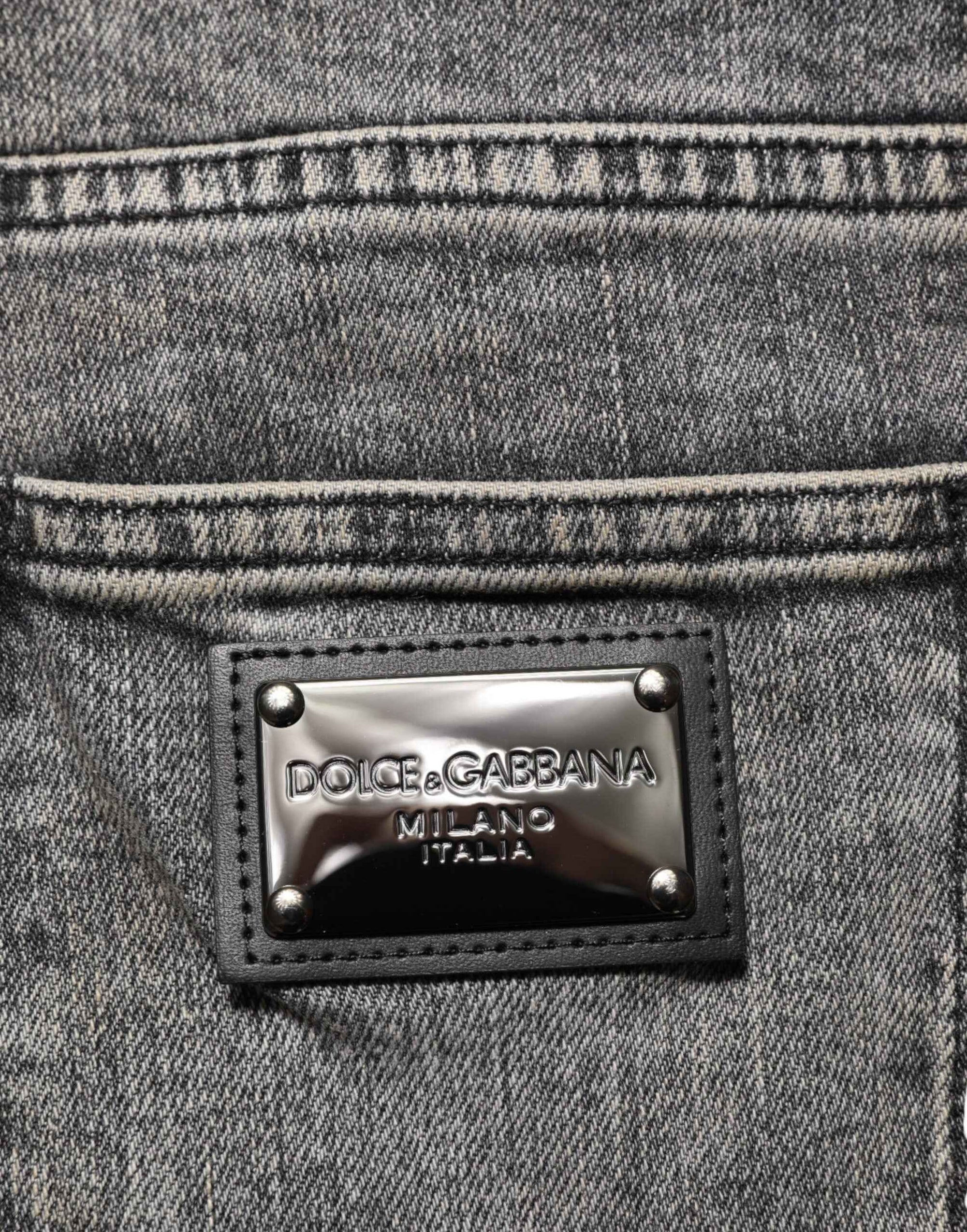 Dolce & Gabbana Gray Cotton Stretch Slim Fit Men Denim Jeans