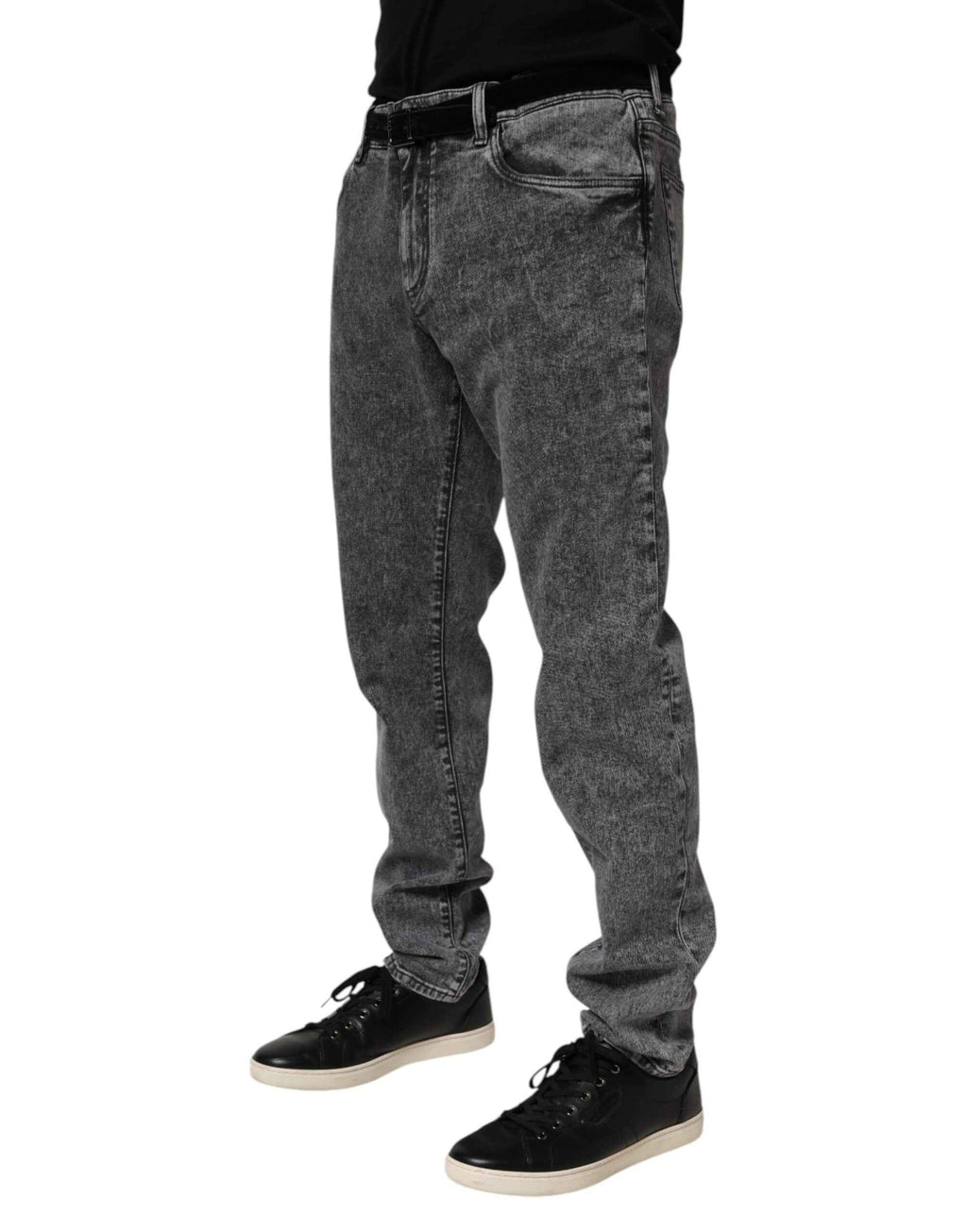 Dolce & Gabbana Gray Cotton Slim Fit Denim Trouser Jeans