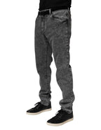 Dolce & Gabbana Gray Cotton Slim Fit Denim Trouser Jeans
