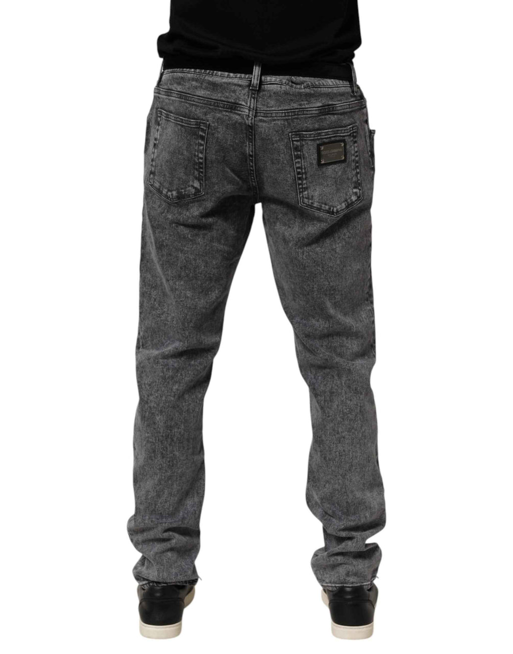 Dolce & Gabbana Gray Cotton Slim Fit Denim Trouser Jeans