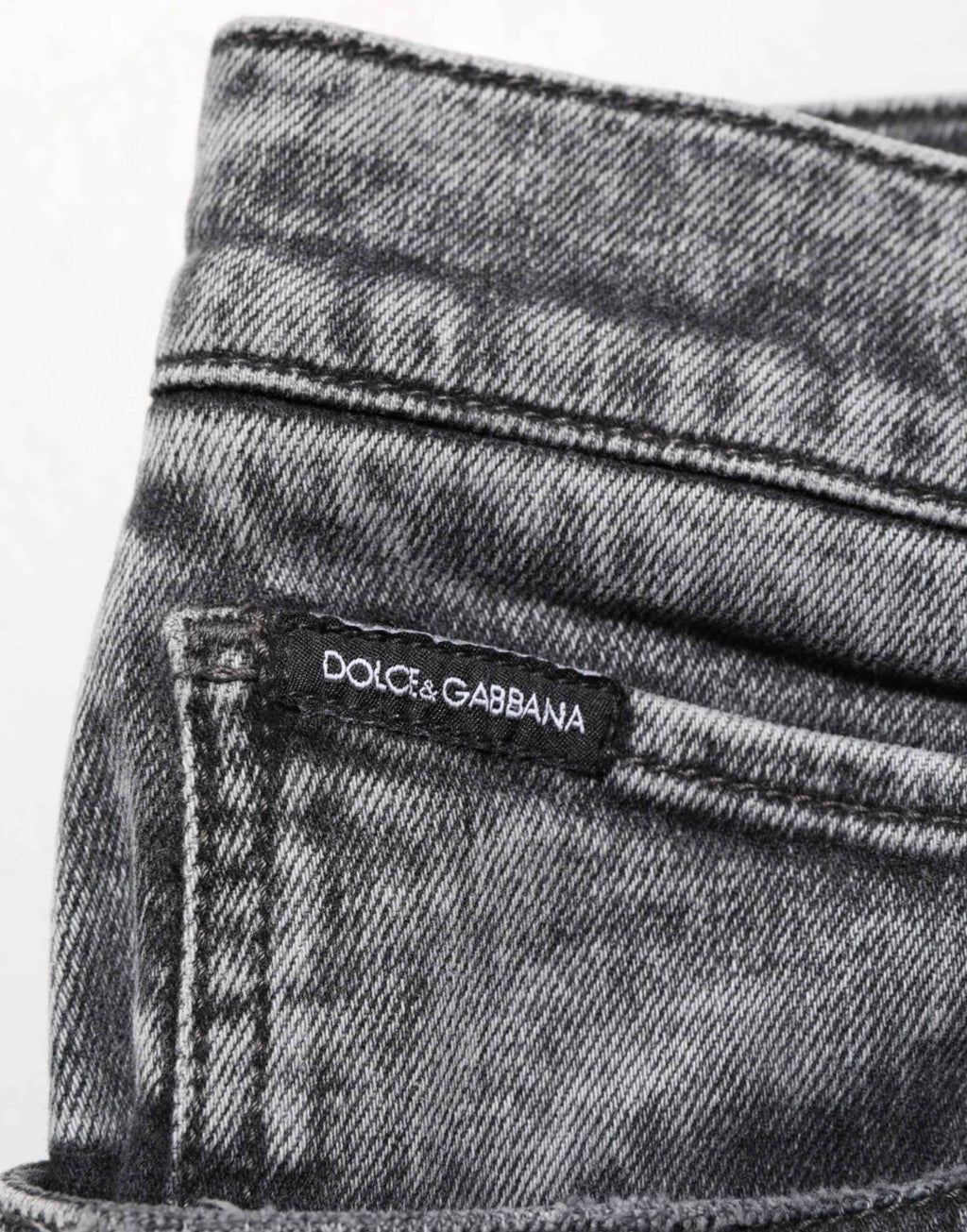 Dolce & Gabbana Gray Cotton Slim Fit Denim Trouser Jeans