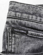 Dolce & Gabbana Gray Cotton Slim Fit Denim Trouser Jeans
