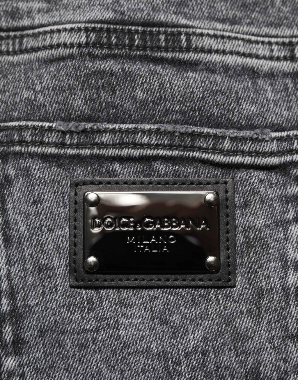 Dolce & Gabbana Gray Cotton Slim Fit Denim Trouser Jeans