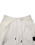 Dolce & Gabbana White Cotton Logo Plaque Men Bermuda Shorts
