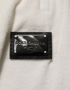 Dolce & Gabbana White Cotton Logo Plaque Men Bermuda Shorts