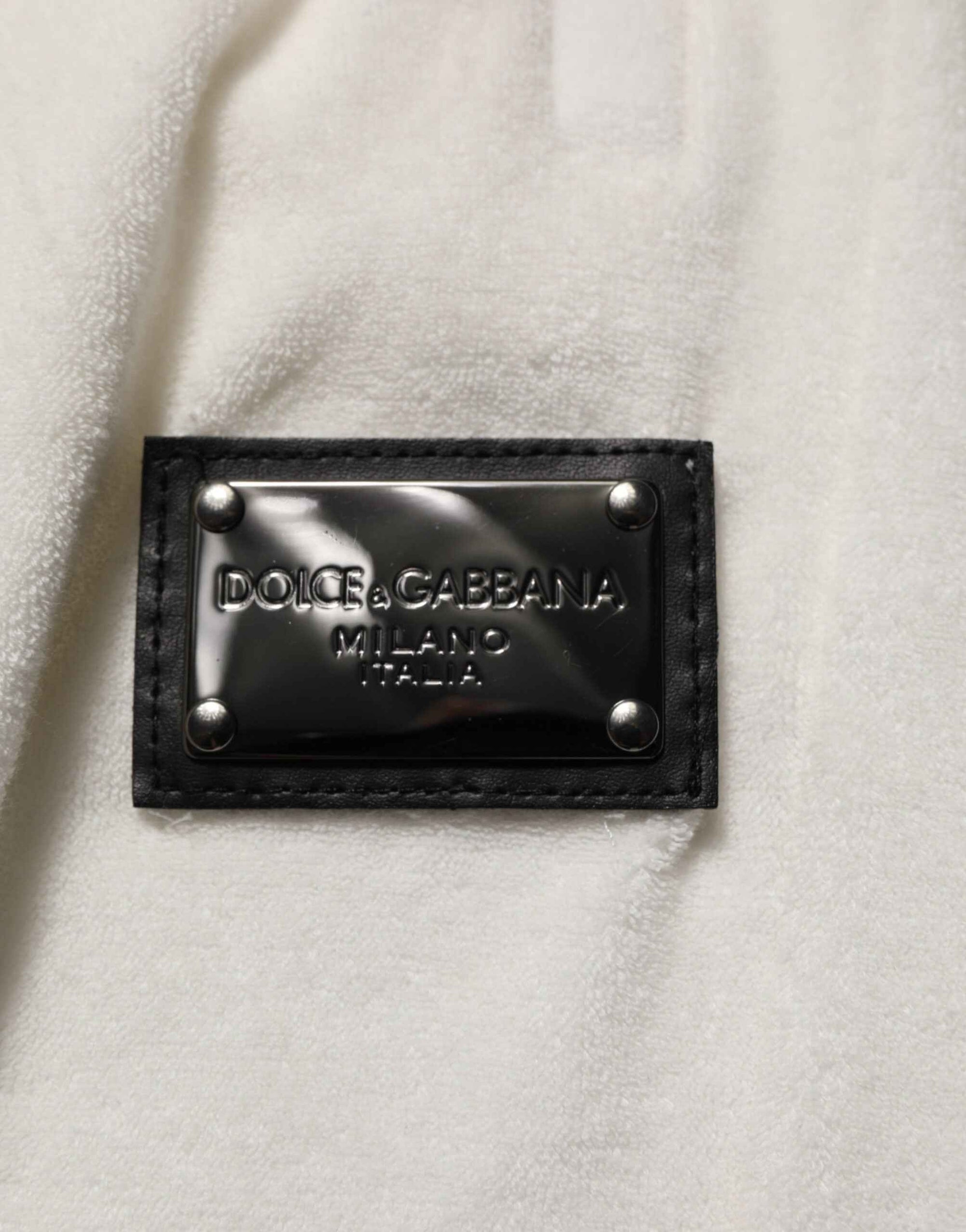 Dolce & Gabbana White Cotton Logo Plaque Men Bermuda Shorts