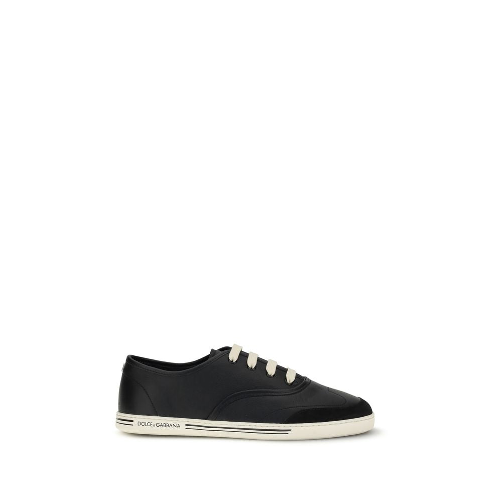 Dolce & Gabbana Black Leather Low Top Sneakers