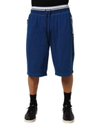 Dolce & Gabbana Blue Cotton Blend Bermuda Sweatpants Shorts