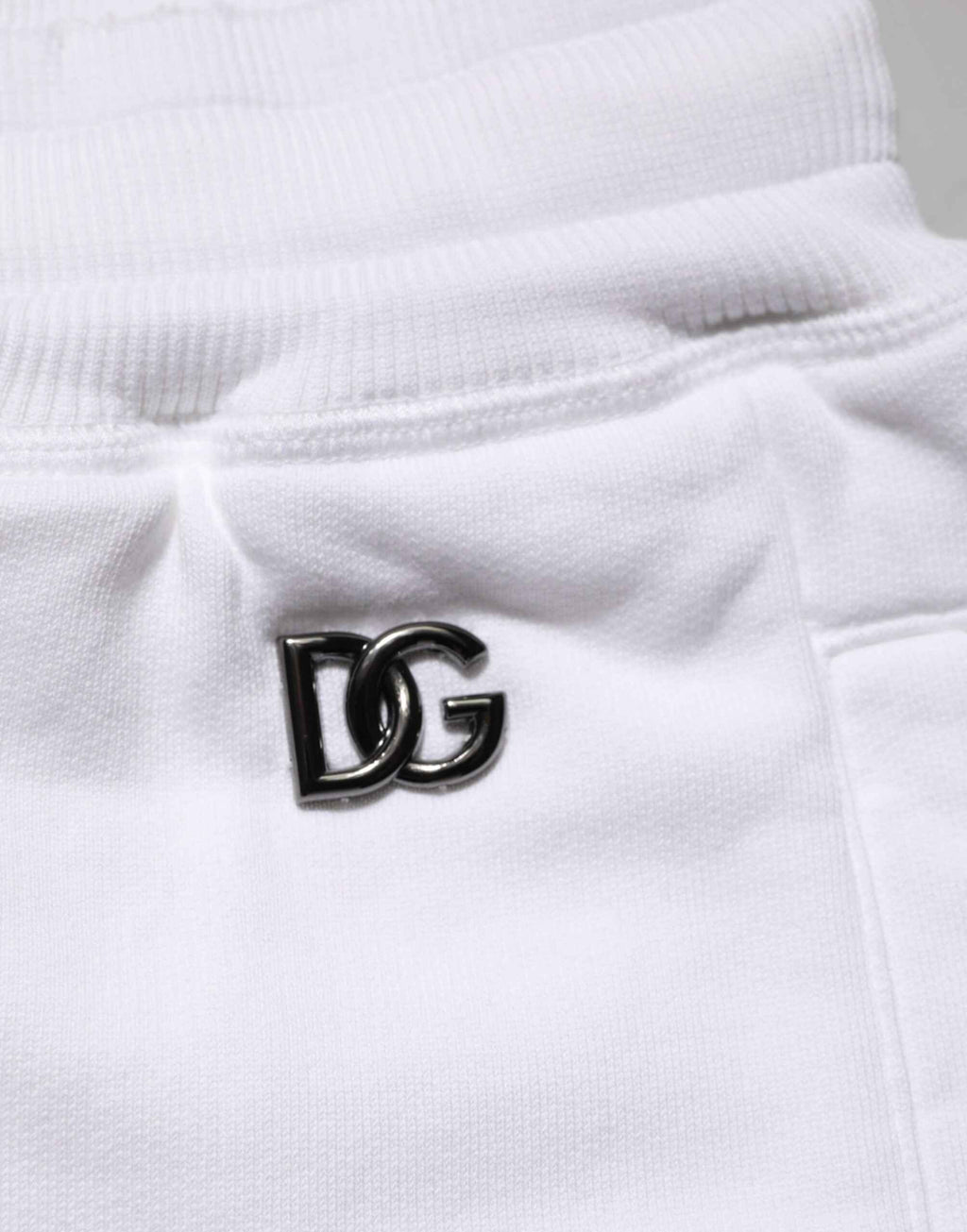 Dolce & Gabbana White Cotton Ripped Bermuda Sweatpants Shorts