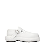 Jil Sander White Leather Slip-On Loafers