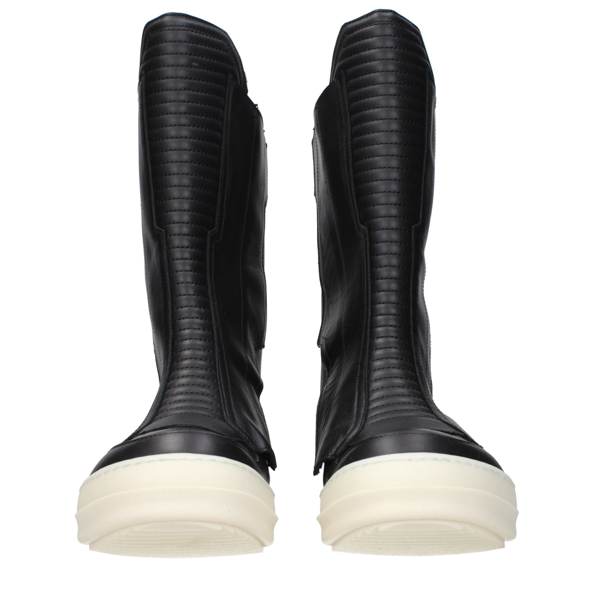 Rick Owens Black Leather Ankle Boots