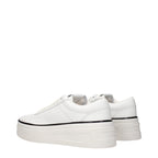 Jil Sander White Leather Platform Sneakers