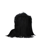 Rick Owens Black Fur Ankle Boots