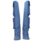 The Attico Light Blue Fabric Boots