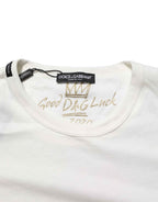 Dolce & Gabbana White Cotton Goodluck 2020 Crew Neck T-shirt