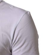 Dolce & Gabbana White Cotton Logo Print Crew Neck Men T-shirt