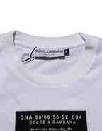 Dolce & Gabbana White Cotton Logo Print Crew Neck Men T-shirt