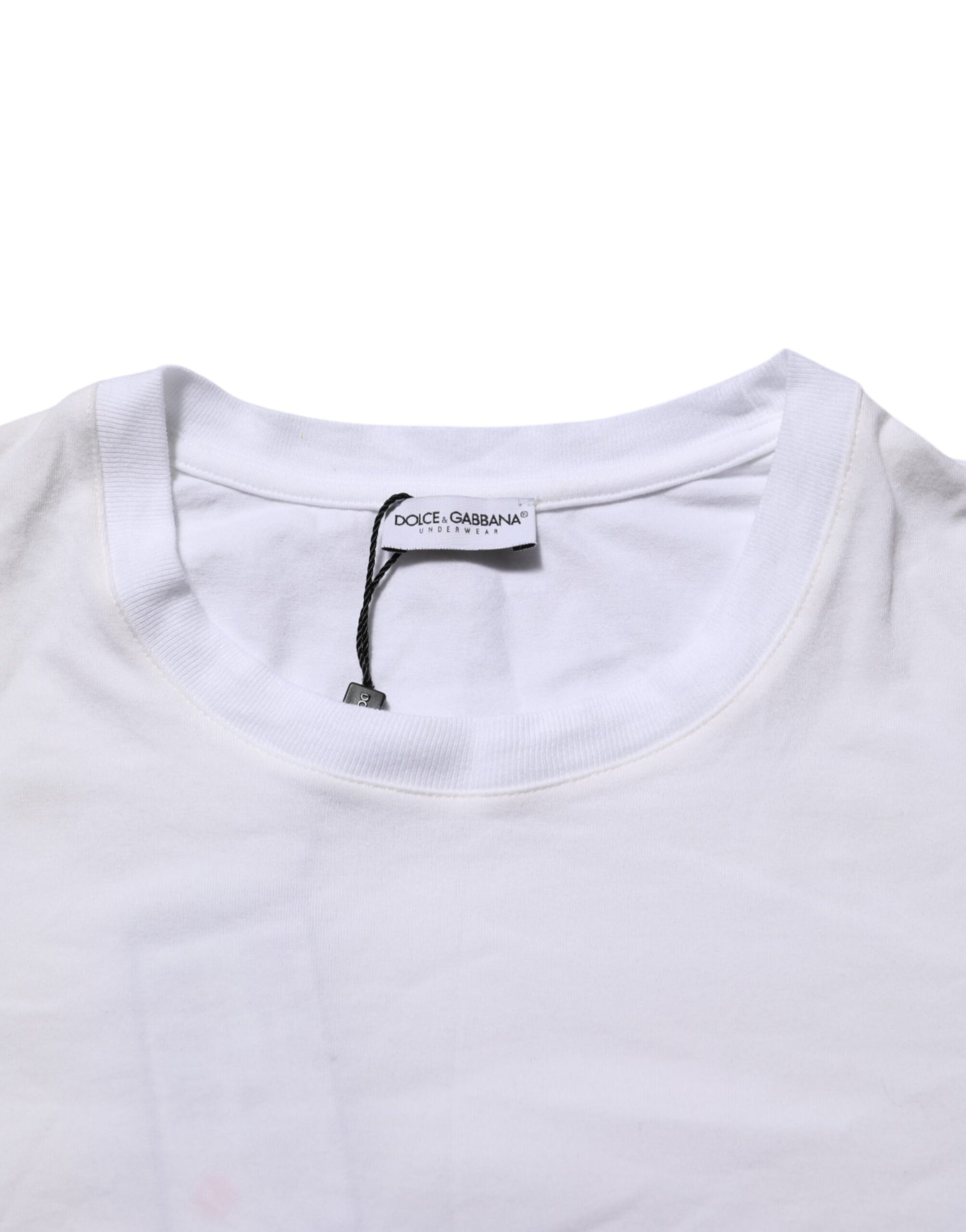 Dolce & Gabbana White Cotton Round Neck Underwear T-shirt