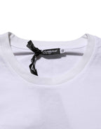 Dolce & Gabbana White Cotton Logo Print Crew Neck T-shirt