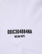 Dolce & Gabbana White Cotton Logo Print Crew Neck T-shirt