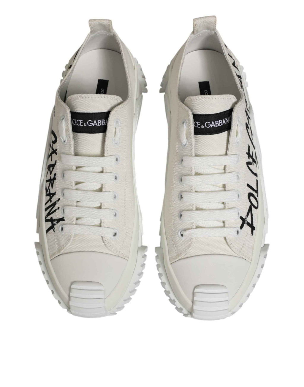Dolce & Gabbana White Cotton NS1 Low Top Sneaker Shoes