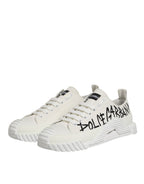Dolce & Gabbana White Cotton NS1 Low Top Sneaker Shoes