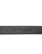 Dolce & Gabbana Black Exotic Leather Metal Logo Buckle Belt