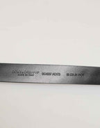 Dolce & Gabbana Black Leather Studded Silver-Tone Buckle Belt