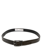 Dolce & Gabbana Brown Glossy Leather Classic Metal Buckle Belt