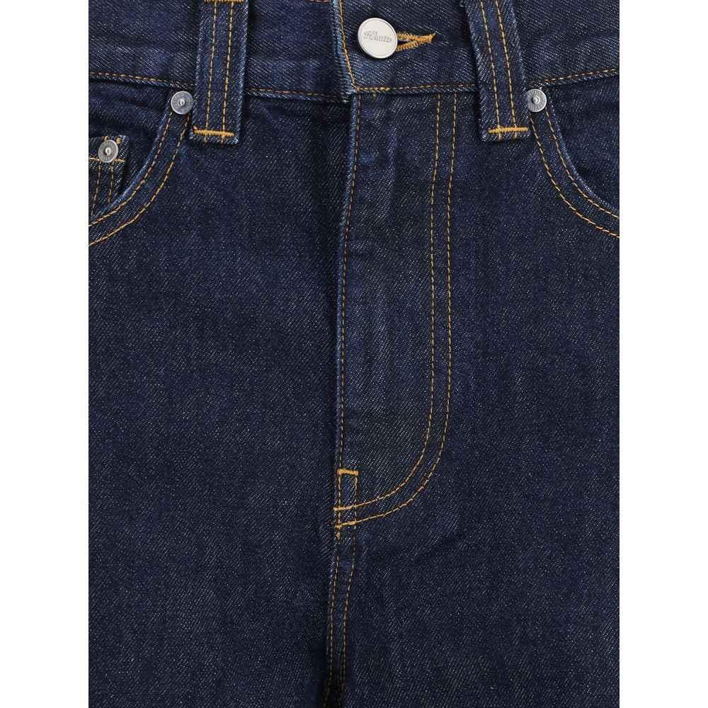 Khaite Blue Cotton Relaxed Fit Jeans