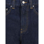 Khaite Blue Cotton Relaxed Fit Jeans
