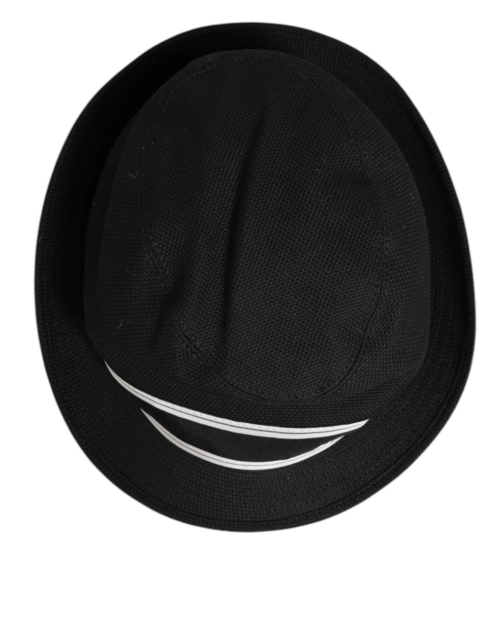Dolce & Gabbana Black Cotton Polka Dot Lining Fedora Men Hat