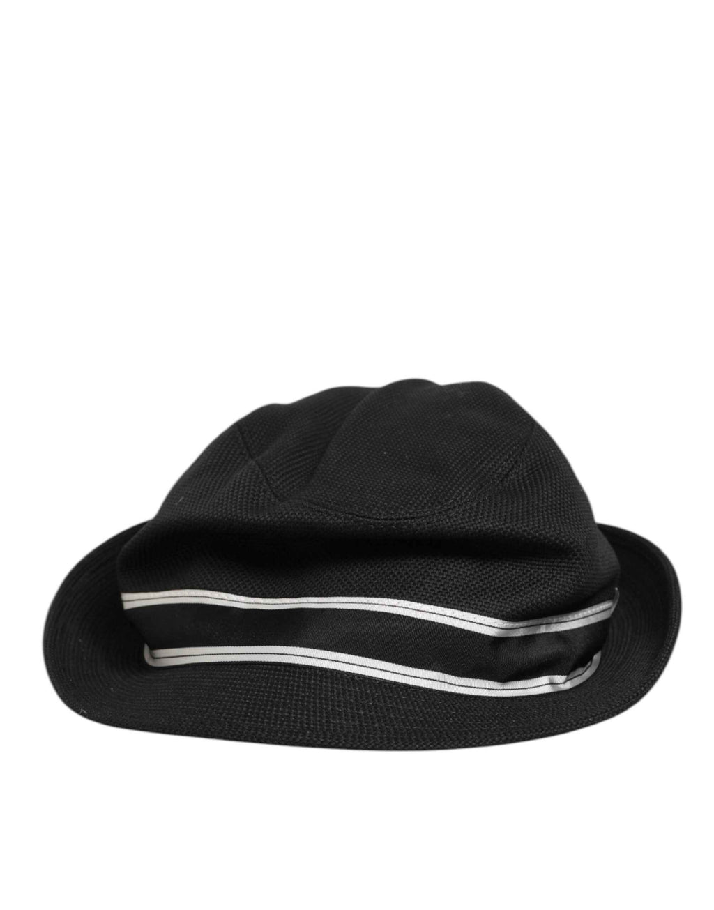 Dolce & Gabbana Black Cotton Polka Dot Lining Fedora Men Hat