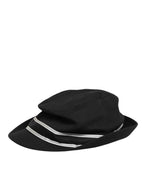 Dolce & Gabbana Black Cotton Polka Dot Lining Fedora Men Hat