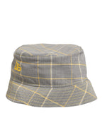 Dolce & Gabbana Gray Yellow Wool Blend Plaid Bucket Cap Men Hat