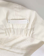 Dolce & Gabbana White Cotton Blend Leather Trim Flat Men Cap Hat