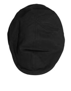 Dolce & Gabbana Black Cotton Blend Newsboy Men Cloth Cap Hat