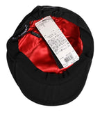 Dolce & Gabbana Black Cotton Blend Newsboy Men Cloth Cap Hat