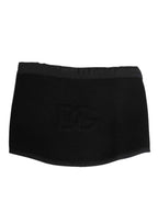 Dolce & Gabbana Black Lace Stole Knitted DG Logo Men One Size  Scarf