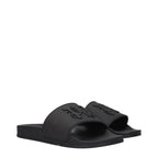 Palm Angels Black Cotton Slippers