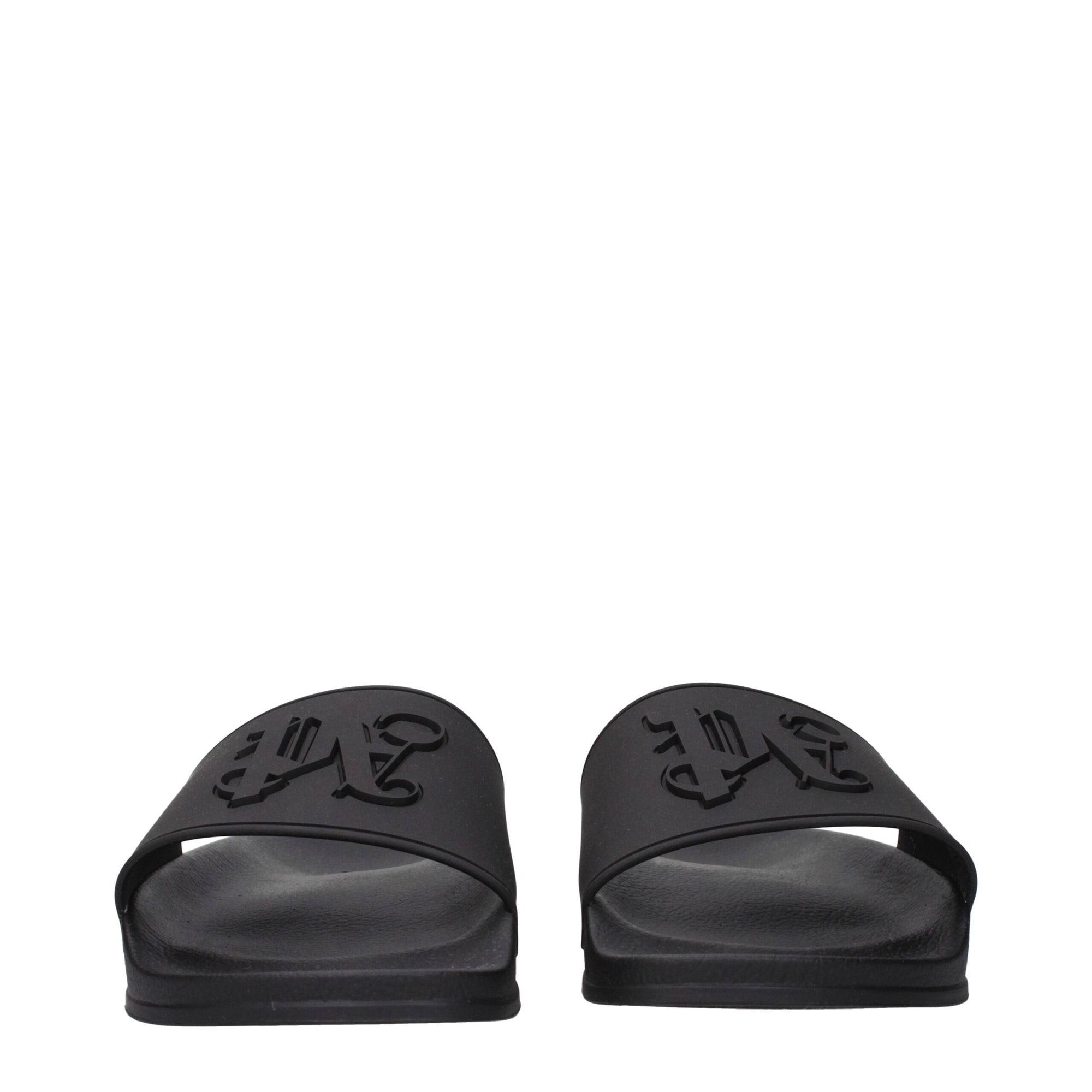Palm Angels Black Cotton Slippers