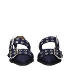 Ganni Blue Fabric Flat Sandals