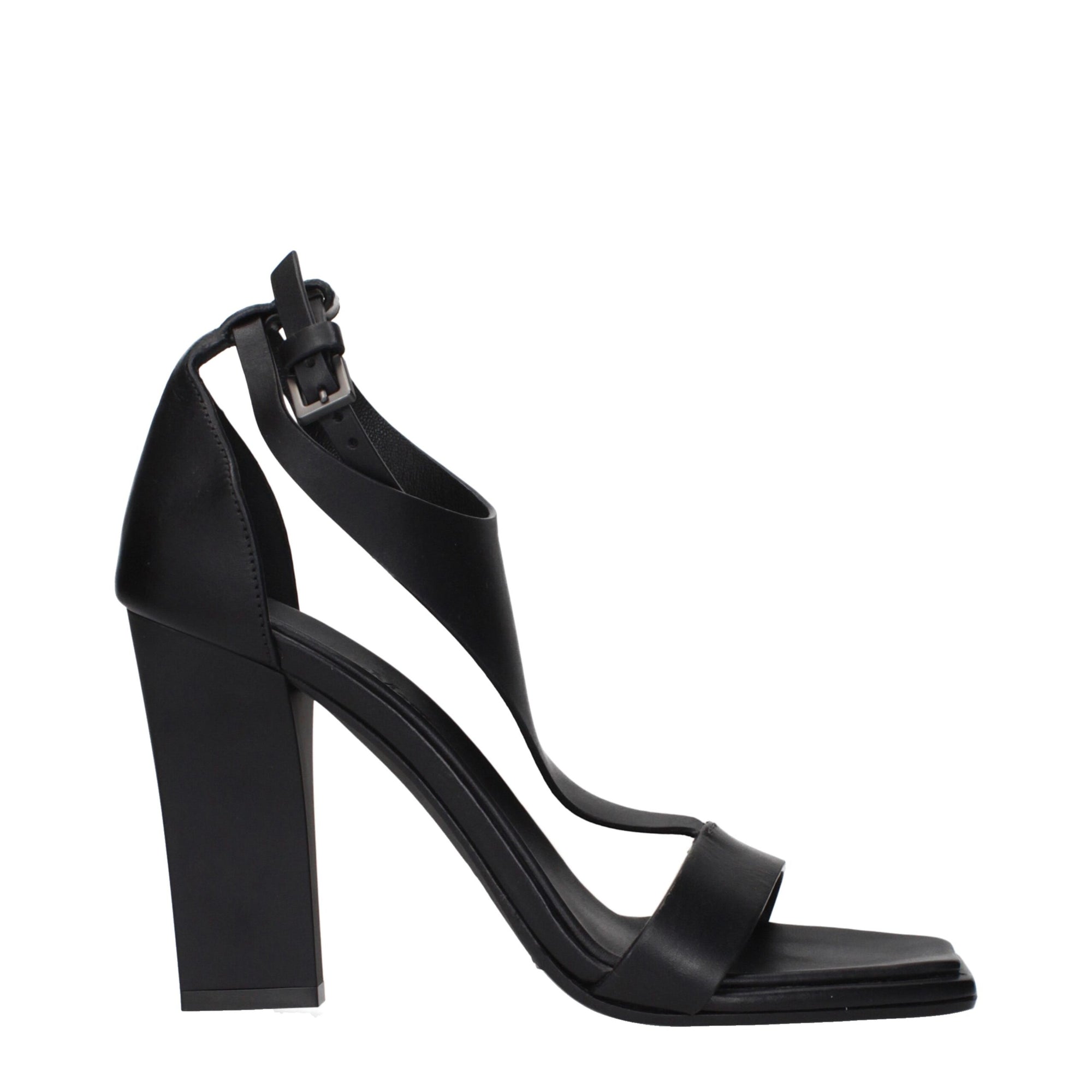 Max Mara Black Leather Stiletto Heel Sandals