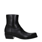 Versace Black Leather Ankle Boots