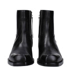 Versace Black Leather Ankle Boots