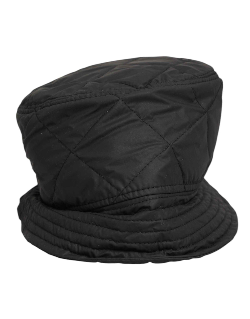 Dolce & Gabbana Black Nylon Quilted Bucket Men Capello Hat