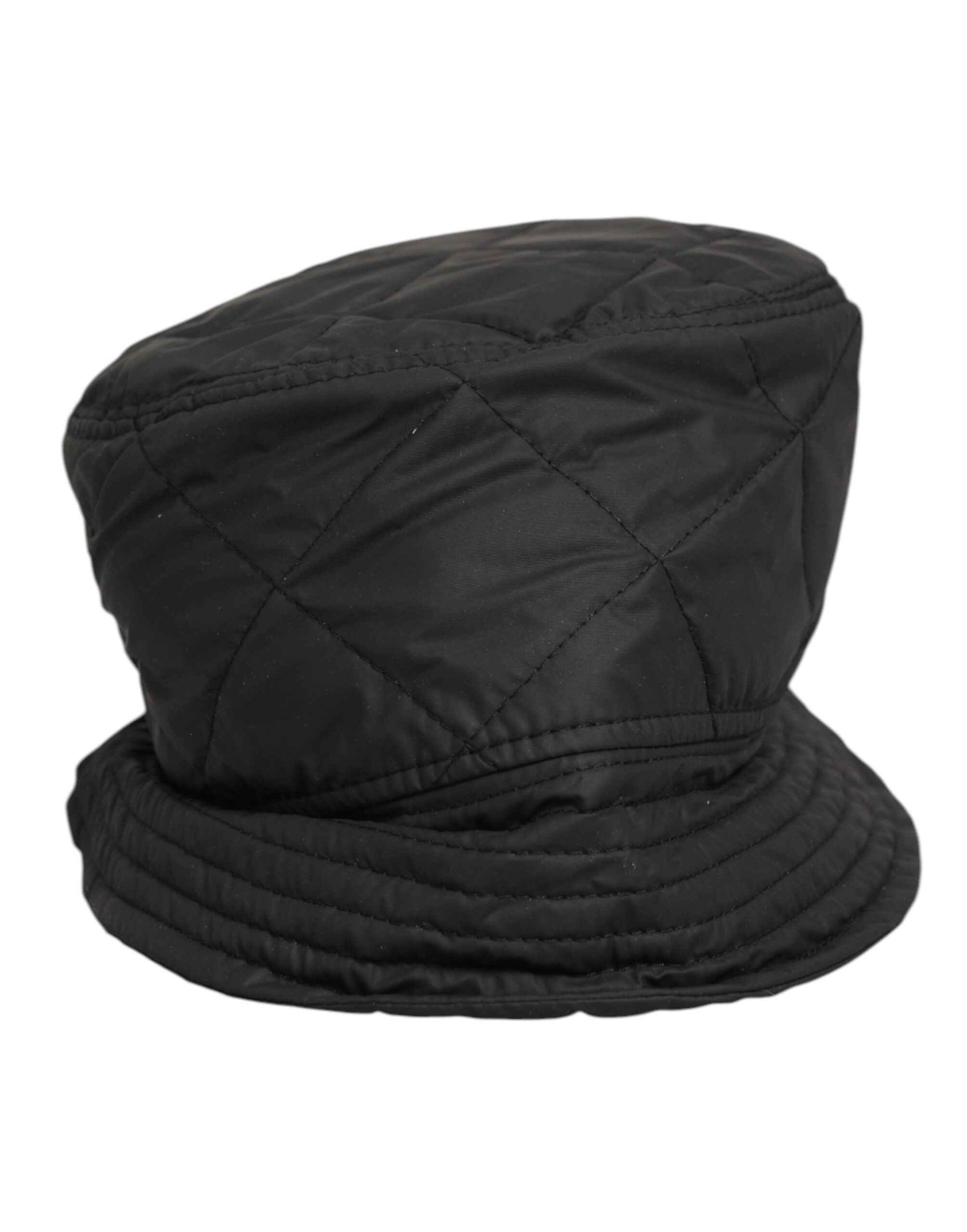 Dolce & Gabbana Black Nylon Quilted Bucket Men Capello Hat