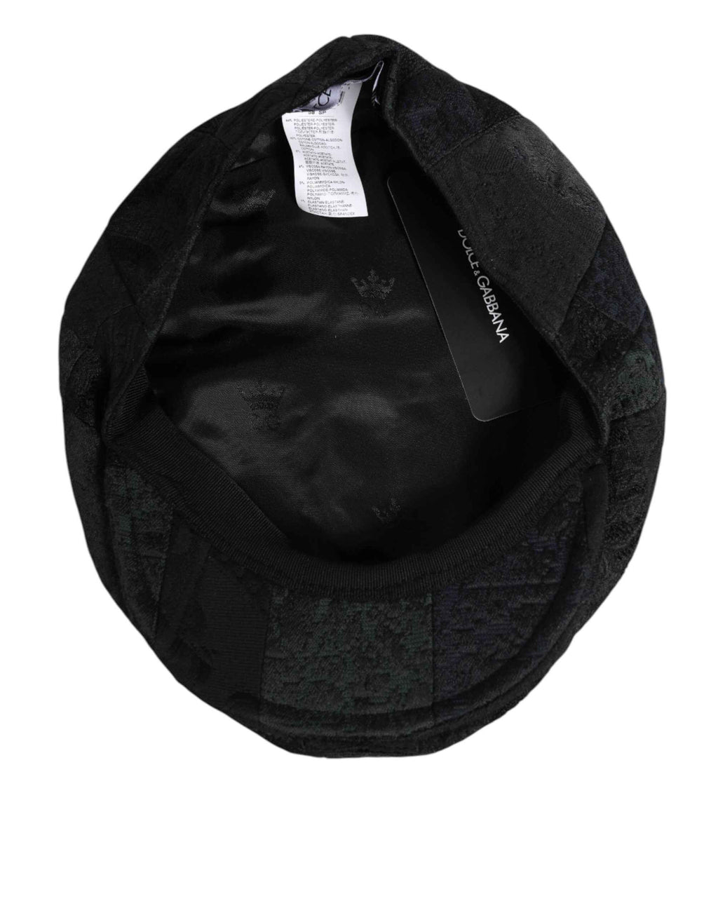 Dolce & Gabbana Black Polyester Newsboy Men Cloth Capello Hat