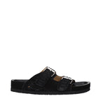Isabel Marant Black Leather Slippers