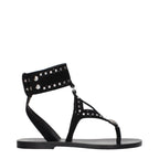 Isabel Marant Black Leather Flip-Flop Sandals